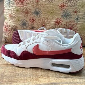Nike Women's White and Burgundy Sneakers